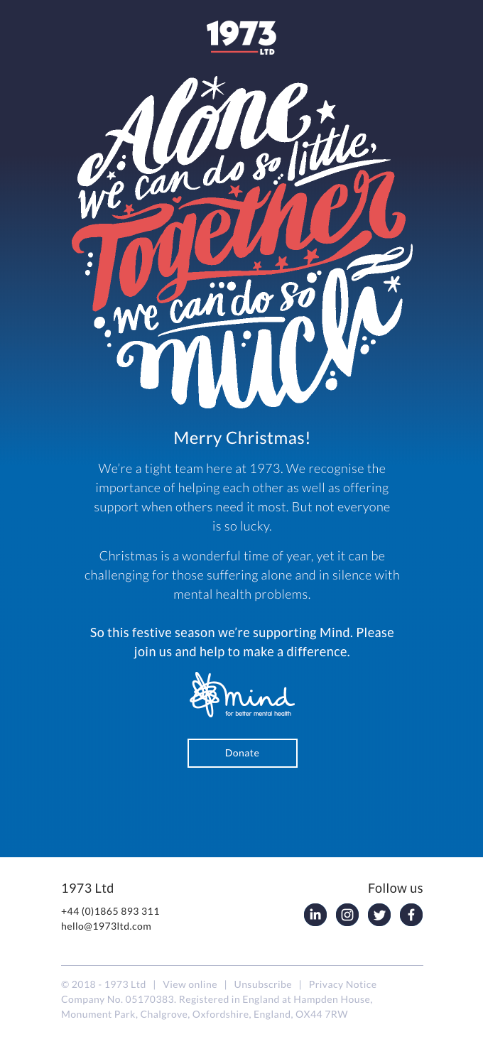 A Christmas message to bring us together…