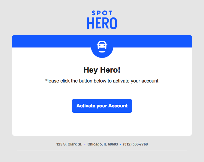 Activate your SpotHero account