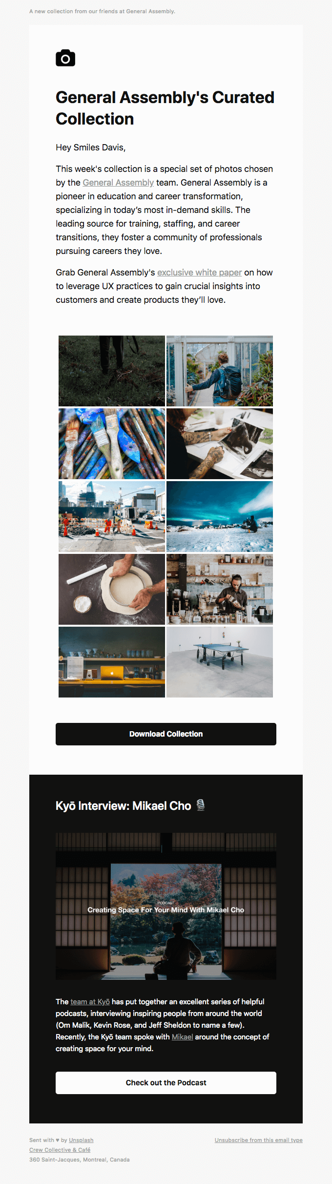 Curated by General Assembly: A beautiful collection of free, high-res Unsplash photos