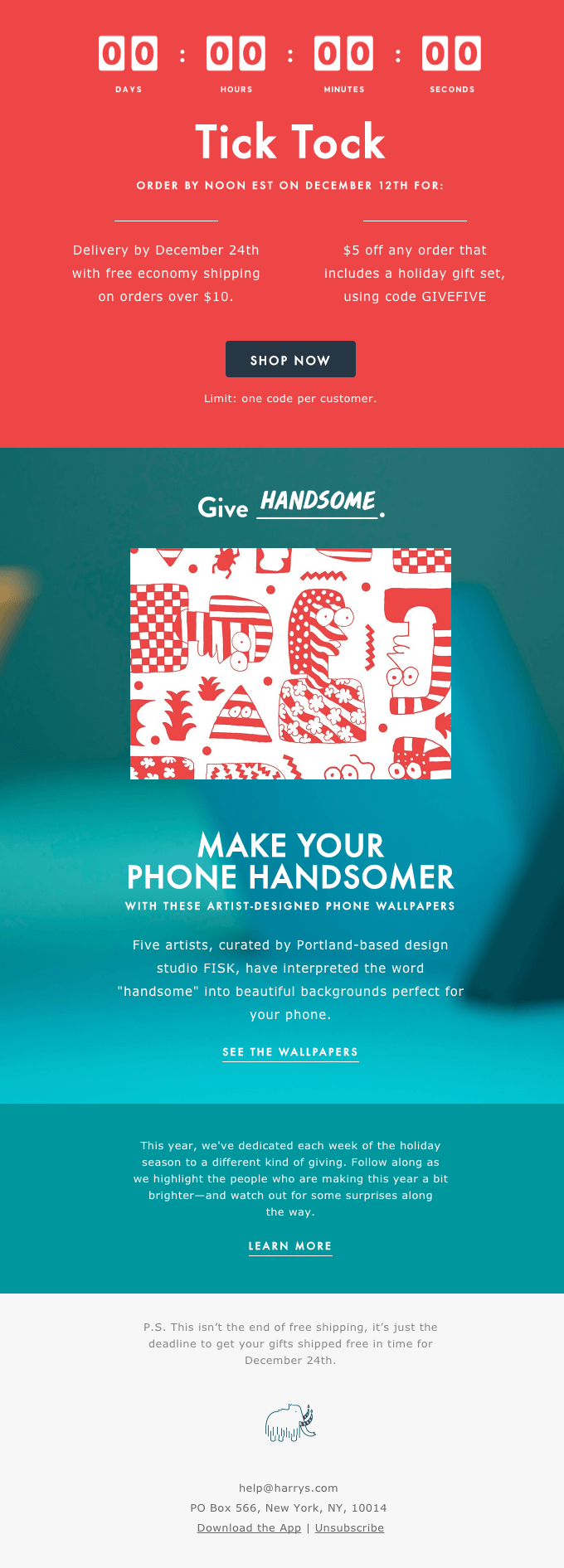 Free holiday shipping ends in two days